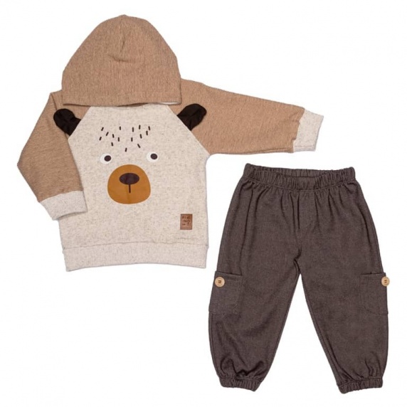 Conjunto Menino Texture Bege