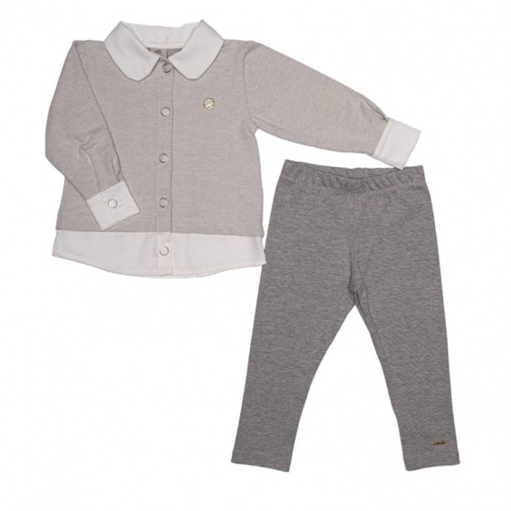 Conjunto Menina Chevron Mescla