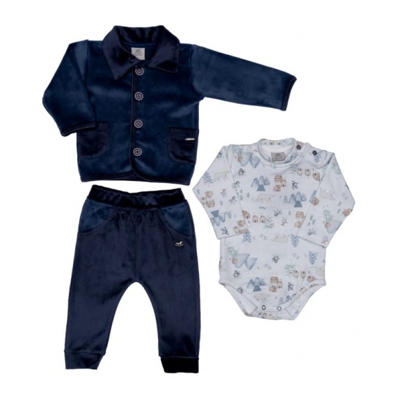 Conjunto Body Menino 3 Pe�as 
