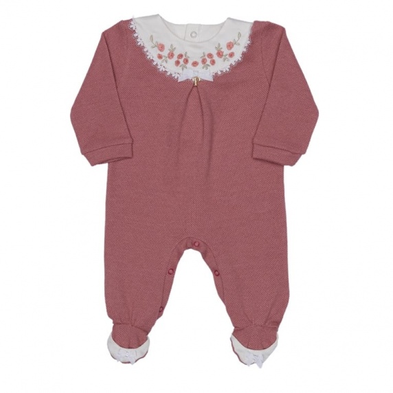 Macac�o Menina Jaquard Bordada