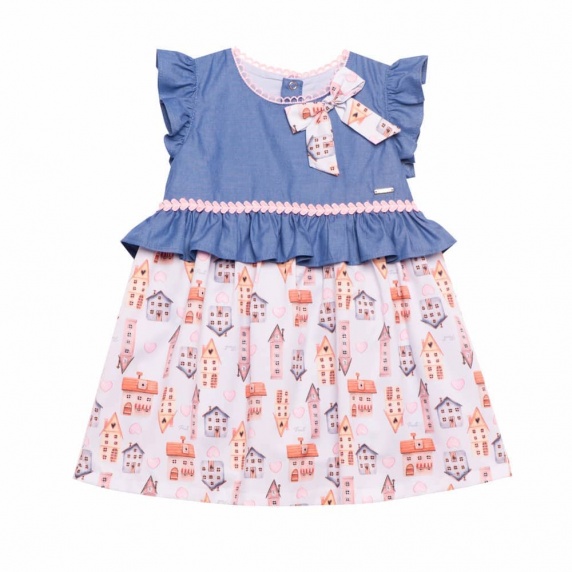 Vestido Jeans Babados Saia Soho Casinhas