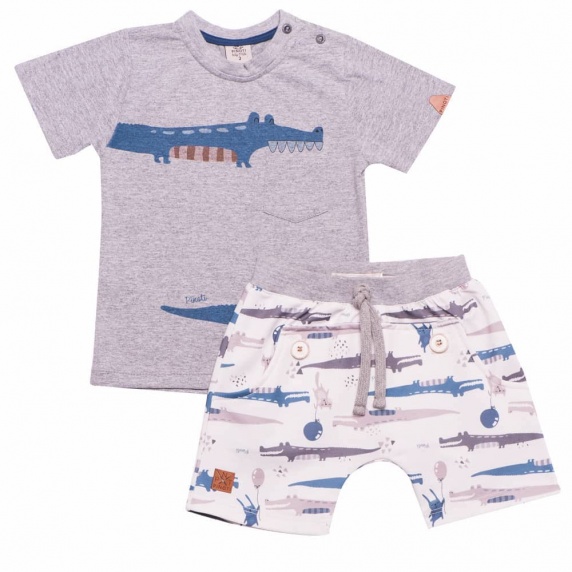 Conjunto Menino Camiseta E Bermuda Jacars