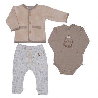 Conjunto Body Menino 3 Pe�as Ursos 