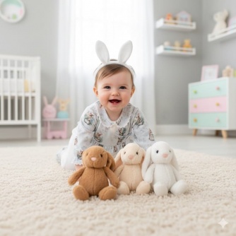 Macac�o Menina Plush Coelhas
