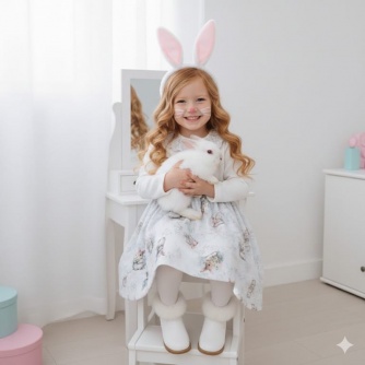 Vestido Moleton Coelhas Floral