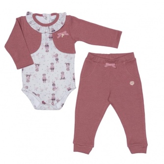 Conjunto Body Menina Rosa