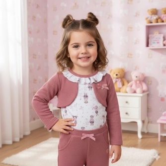 Conjunto Body Menina Rosa