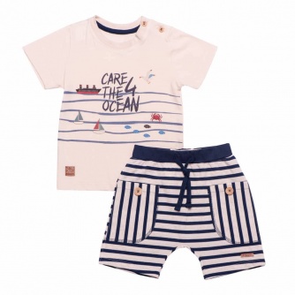 Conjunto Menino Camiseta Barcos 