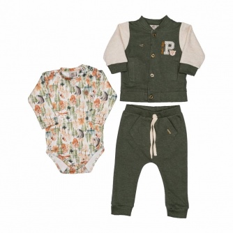 Conjunto Body Menino 3 Peas Floresta