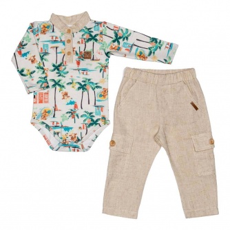 Conjunto Body Longo Ursos 